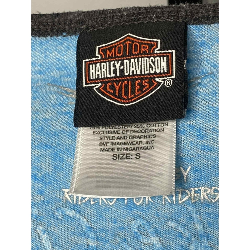 Harley-Davidson Womens Turquoise raglan 3/4 Sleeve Graphic Cotton Tee Size small - Picture 5 of 8